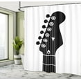 thumbnail image 5 of Ambesonne Guitar Shower Curtain, Monotone Half Guitar Strings, 69"Wx70"L, Charcoal Grey and White, 5 of 5