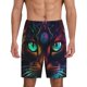 thumbnail image 1 of Fotbe Futuristic Cat Warrior Pantalones Cortos de Pijama para Hombre, Ropa de Dormir, Pantalones de Pijama Cortos para Hombre-Small, 1 of 6
