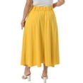 thumbnail image 4 of DARING DIVA Women's Plus Size High Waist A-Line Skirt with Pockets 2X Yellow, 4 of 6