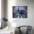 thumbnail image 5 of Orinice Vintage Blue Car Picture on Stretched Canvas, Wall Art Décor, Ready to Hang!20x16inch 20x16in, 5 of 5