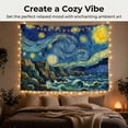 thumbnail image 4 of XaaKee Tapestry Wall Hanging, Ocean Cliffs Post-Impressionism Night Landscape Tapestry For Bedroom, High-Quality Polyester Large Wall Tapestry For Living Room And Bedroom, 60x40Inch, 4 of 9