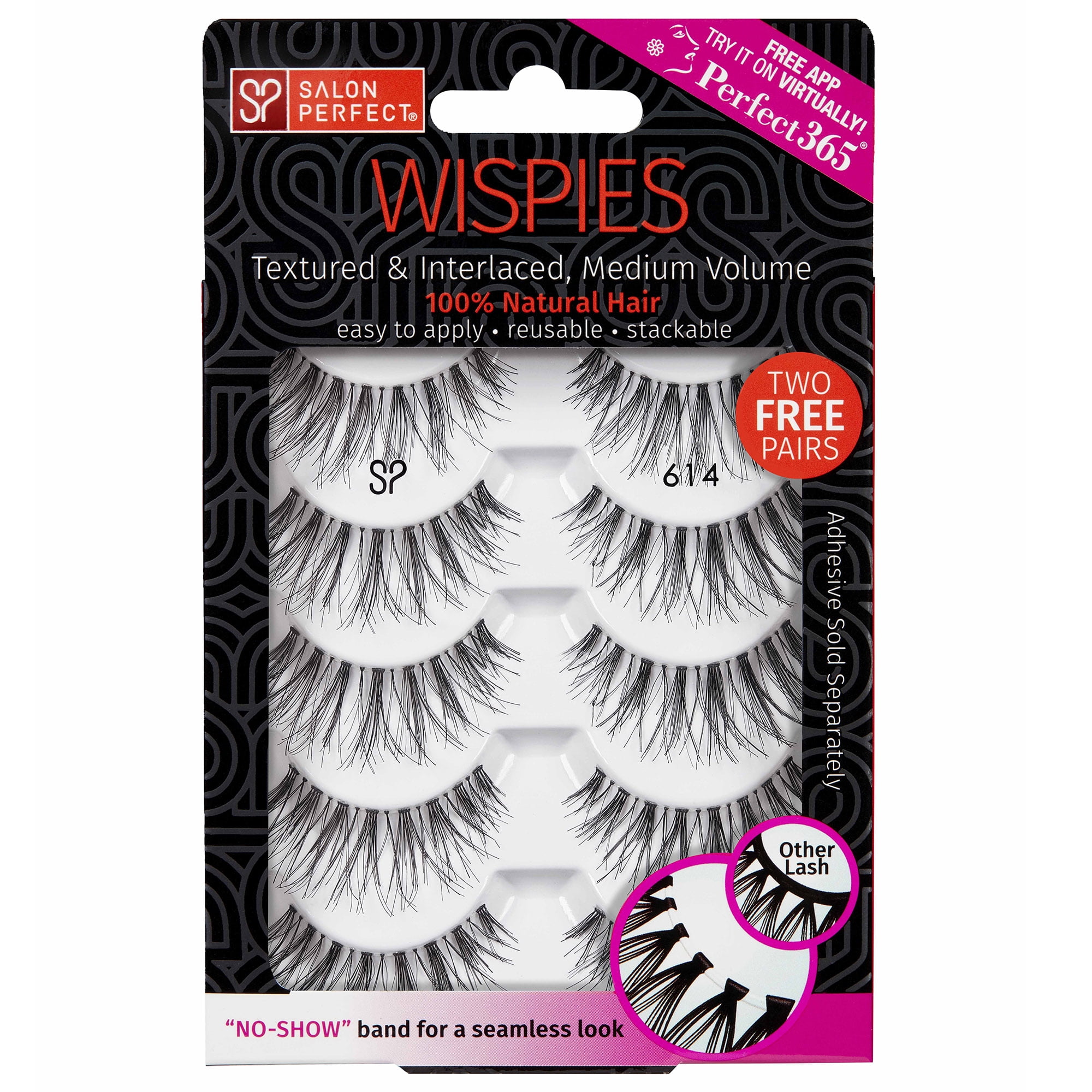 Salon Perfect Multi Pack False Eyelashes, 614 Black, 5 Pairs