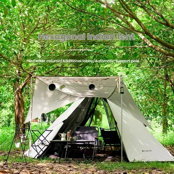 150D Oxford Double Layer A-shaped Tent Lightweight 4 Season Camping Tent PU2000mm Waterproof and Sunburn Protection