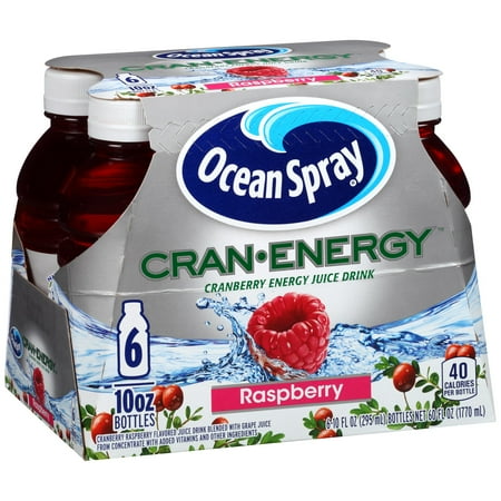Ocean Spray Cran-Energy Fruit Juice, Raspberry, 10 Fl Oz, 6 Count