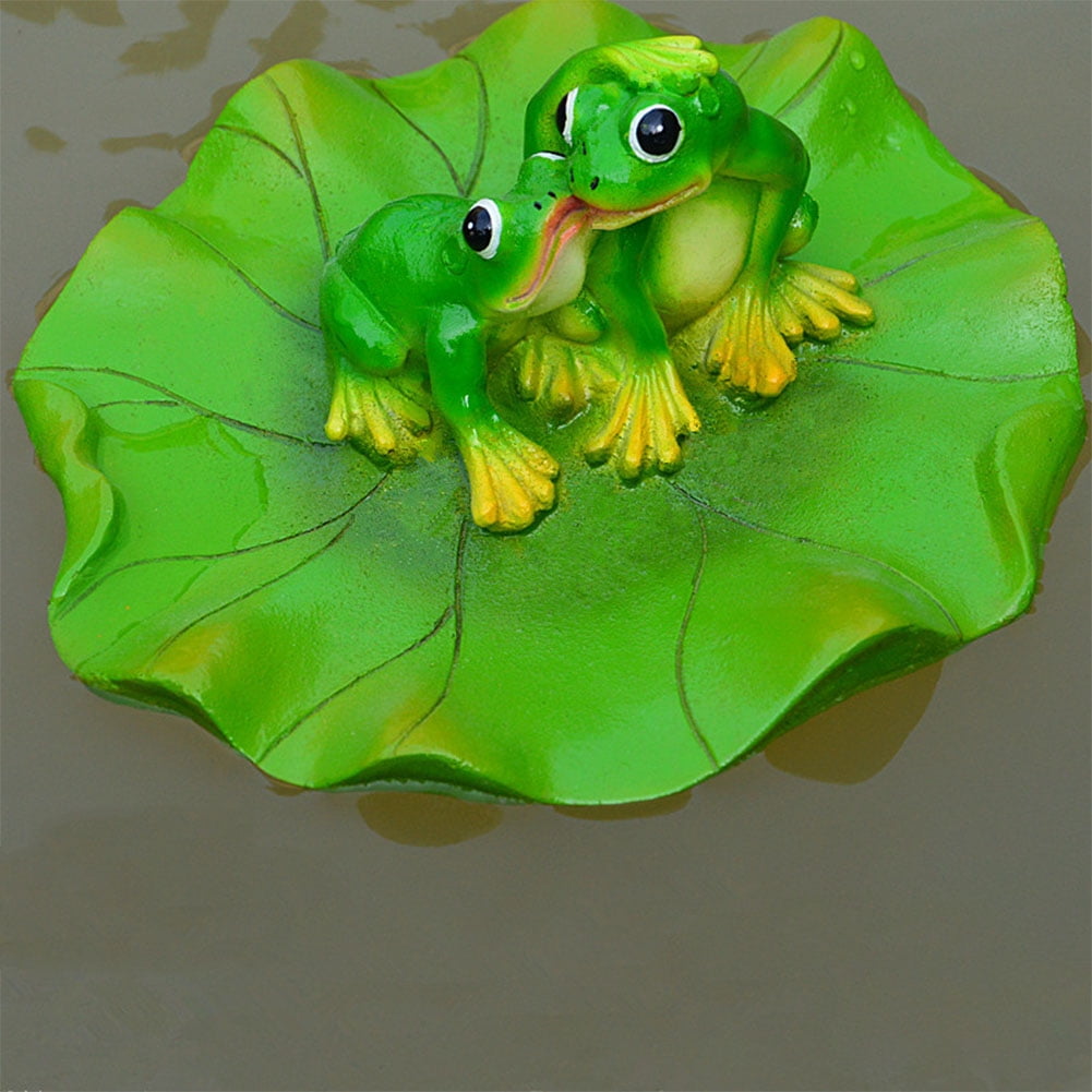 Garden Outdoor Lawn Pool Floating Frog Model Sculpture Ornament Decor