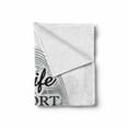 thumbnail image 2 of Eat Dessert First Soft Flannel Fleece Blanket, Life is Short Food Inspired Words on Spoon Retro Chalk Board, Cozy Plush for Indoor and Outdoor Use, 50" x 70", Charcoal Grey and White, by Ambesonne, 2 of 6
