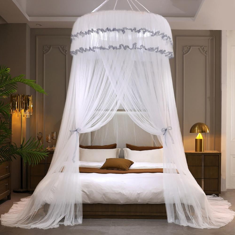 Actoyo Princess Bed Canopy for Single to King Size Beds, Lace Dome Ceiling Tent Mosquito Net Play Tent for Bedroom Decoration