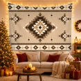 thumbnail image 3 of Central Diamond Motif Set Against Light Beige, Moody Boho for Tribal Decor Lovers, Diamond Geometric Wall Art, Housewarming Gift, Tapestry Wall Hanging for Living Room and Bedroom, 3 of 7