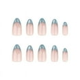 thumbnail image 6 of 24Pcs/set Almond Press-On French Nail Tips Green Cat Eye False Nails Simple&Elegant Wearable Nail Art for Women&Girls Daily Wear, 6 of 10