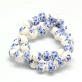 thumbnail image 2 of 3strands Handmade Flower Printed Porcelain Ceramic Beads Strands Round Royal Blue 10mm Hole: 2mm about 35pcs/strand 13.5 inch, 2 of 2