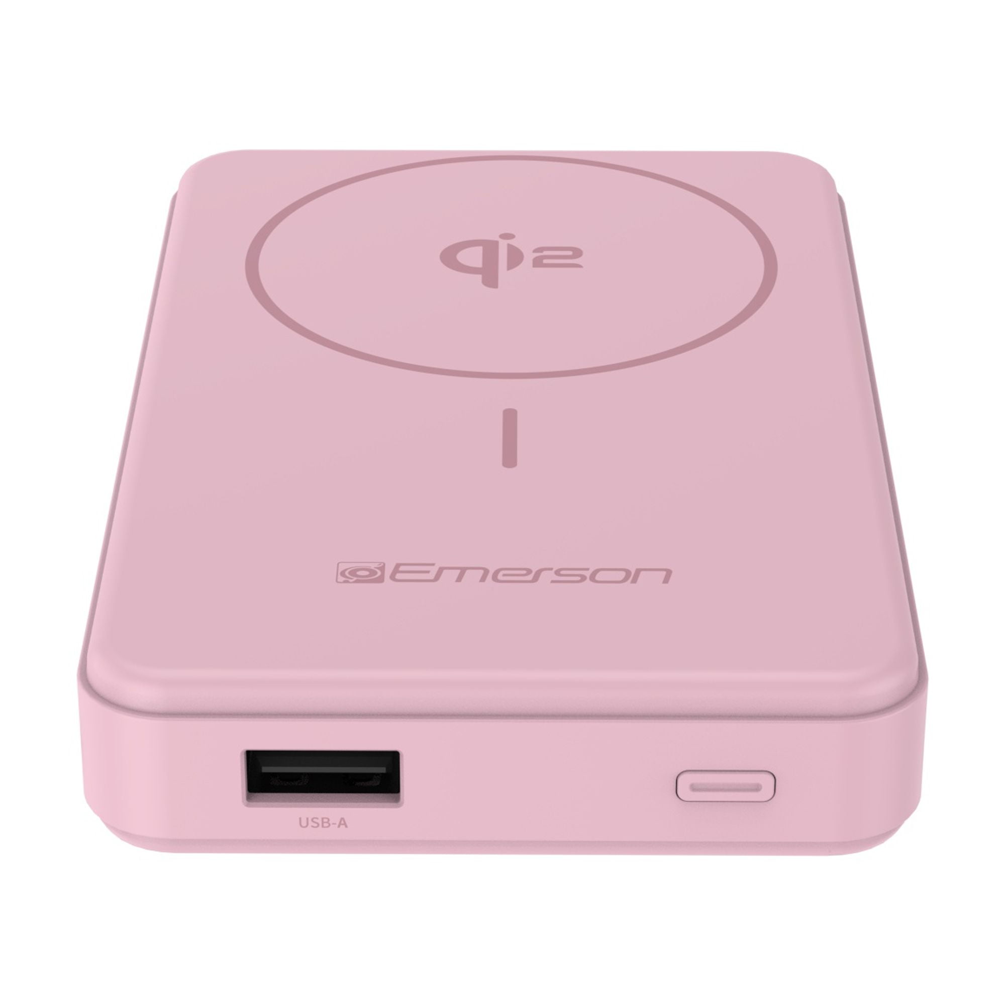 Emerson Power Bank with 15W Qi2 Magnetic Wireless Charging and 20W Wired Output Charging, Pink - PBW1010P