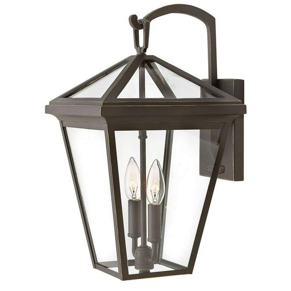 2 Light Medium Outdoor Wall Lantern in Traditional Style 10 inches Wide By 17.5 inches High-Oil Rubbed Bronze Finish-Incandescent Lamping Type Bailey