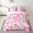 thumbnail image 2 of Homewish Fashion Flower Floral Twin Bedding Sets 7-Piece, Pink Watercolor Art Bedding Comforter Set, Rustic Cherry Blossoms Reversible Sheet Sets, Luxury Bedroom Decor, 2 of 7