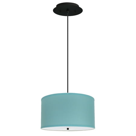 

14 W 2 Light Pendant Island Paridise Blue Shade with Diffuser Black Cord
