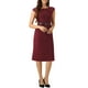 thumbnail image 1 of VESTIDO ELEGANTE DE MUJER INSPIRADO CHIC CON MANGAS DE CAPUCHA Y CINTURÓN PARA TRABAJAR BURDEOS S, 1 of 6
