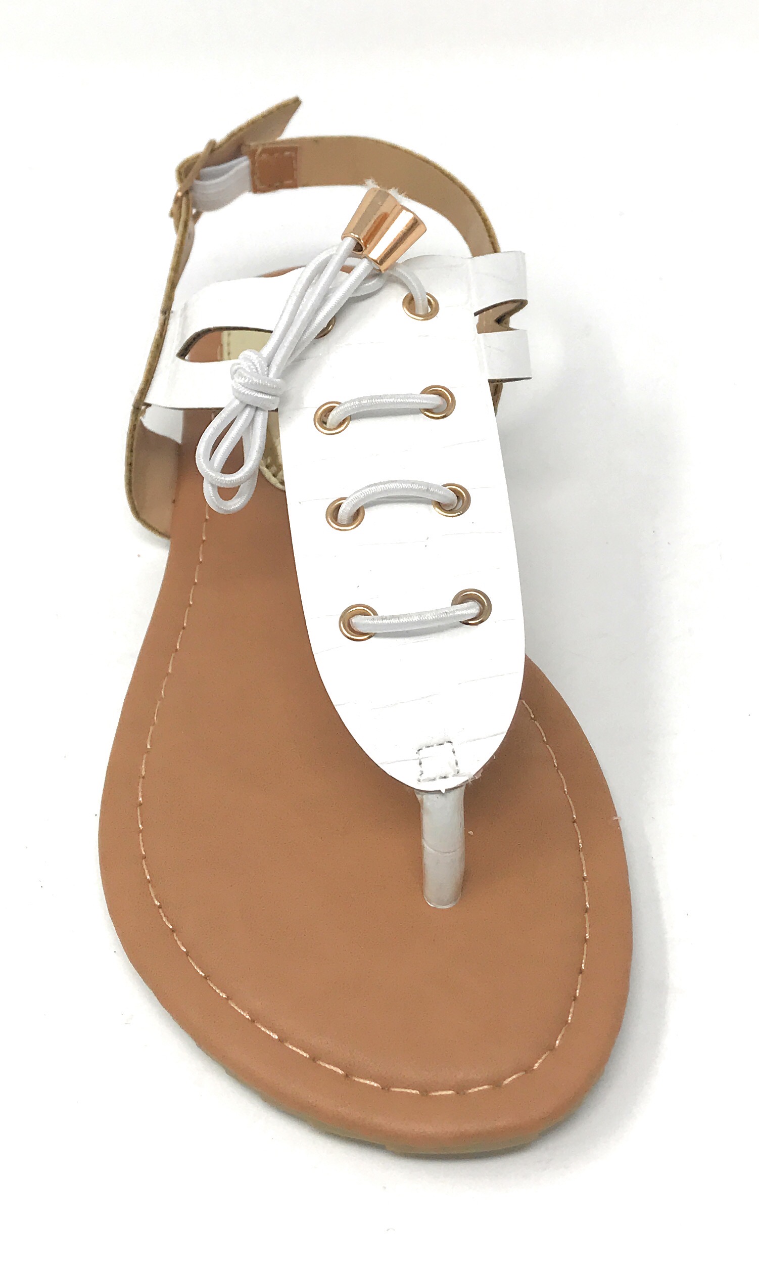 Victoria K Women's Laceup Faux Snake Skin With Side Buckle Sandals