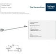 thumbnail image 2 of GROHE Essentials Towel Bar with Secure Mounting Assembly, Starlight Chrome, 2 of 2