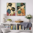 thumbnail image 2 of Framed Canvas Print Japanese Women Portrait Wall Art Set of 2 Japandi Decorative for Living Room Bedroom - 16"x24"x2 WHITE, 2 of 8