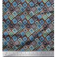 thumbnail image 1 of Soimoi Cotton Voile Fabric Square Geometric Print Fabric by the Yard 42 Inch Wide, 1 of 3