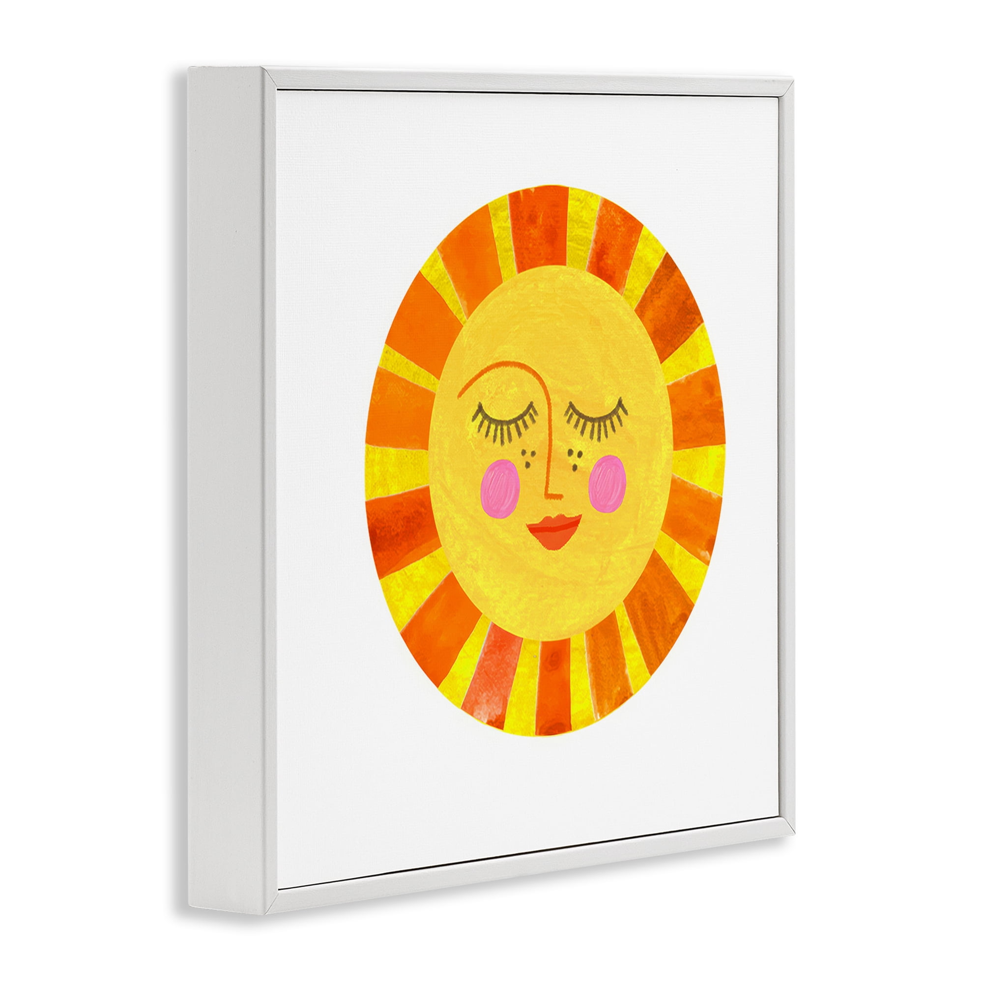 Stupell Industries Simple Warm Sunshine White Framed Giclee Art, design by Katherine Herrell Studio