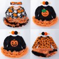 thumbnail image 2 of Conjunto de Pelele de calabaza con diadema para niñas pequeñas, traje de fiesta de carnaval, Cosplay de bebé, mono de Halloween con capucha, trajes, 2 of 5