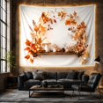 thumbnail image 6 of Cream Mushrooms with Branch Arch and Fairy Lights, Cozy Rustic for Nature Lovers, Woodland Autumn Decor Thanksgiving Gift Tapestry Wall Hanging for Bedroom and Living Room, 6 of 7