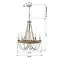 thumbnail image 5 of Parrot Uncle 24" Boho 6-Light Wood Chandelier, Empire Light with Wood Bead, 5 of 13