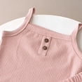 thumbnail image 4 of 6 Month Girl Clothes 2 Piece Sets for Infants Shorts Sets Children's Solid Color Knit Tank Top and Shorts Two-Piece Set for Kids（6 Month-3 Years）, 4 of 8
