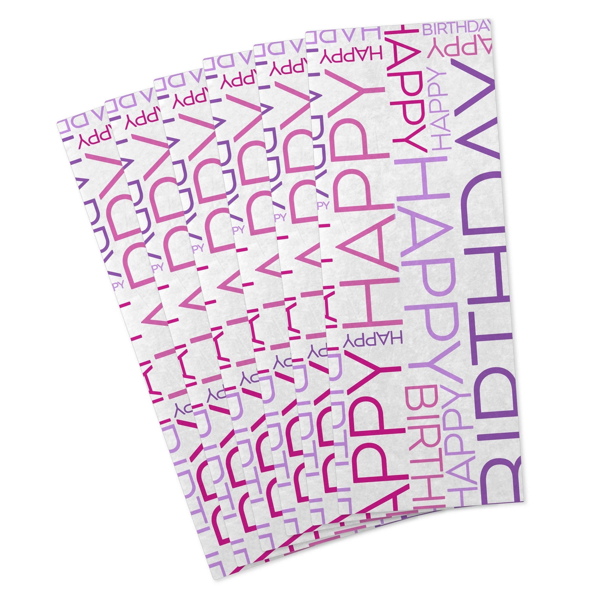 Hallmark Birthday Tissue Paper (Pink and Purple Lettering) 6 sheets