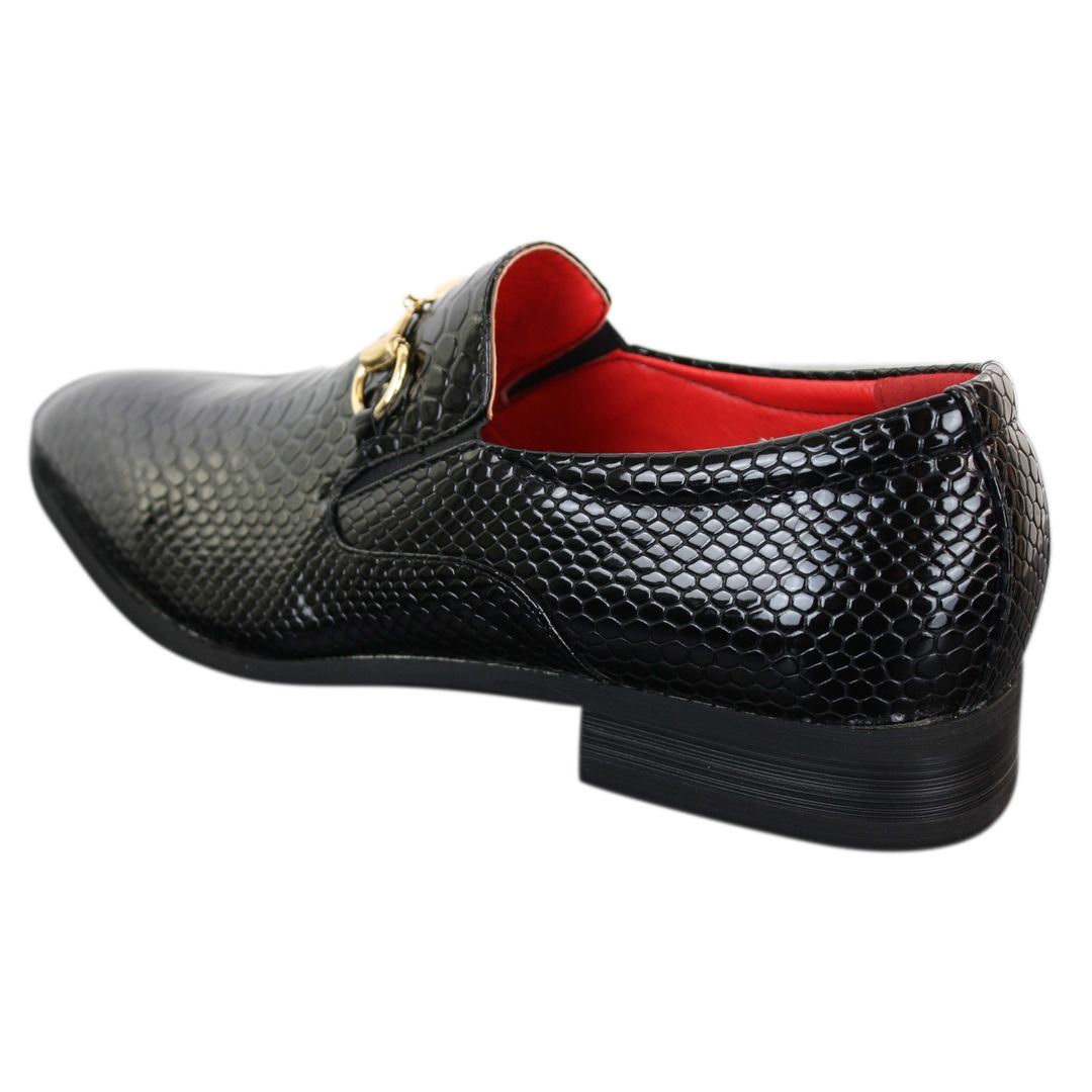 black and gold dress shoe