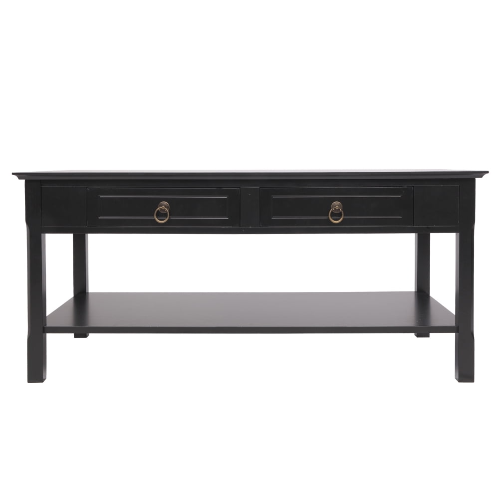Private Jungle FCH Simple Two Solid Wood Foot End Table,Black Private Jungle FCH Simple Two Solid Wood Foot End Table,Black