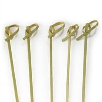 BambooMN 3.5" Bamboo Green Knotted Knot Skewers Picks for Cocktails and Hors' D'oeuvres Party Supplies, 100 Pieces