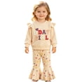 thumbnail image 4 of Nwiuh Toddler Pajama Outfit Set Kids Slim Fit Tops and Pants Boys Girls Lounge Sets Loungwear Sleepwear (Beige, 18-24 Months), 4 of 4