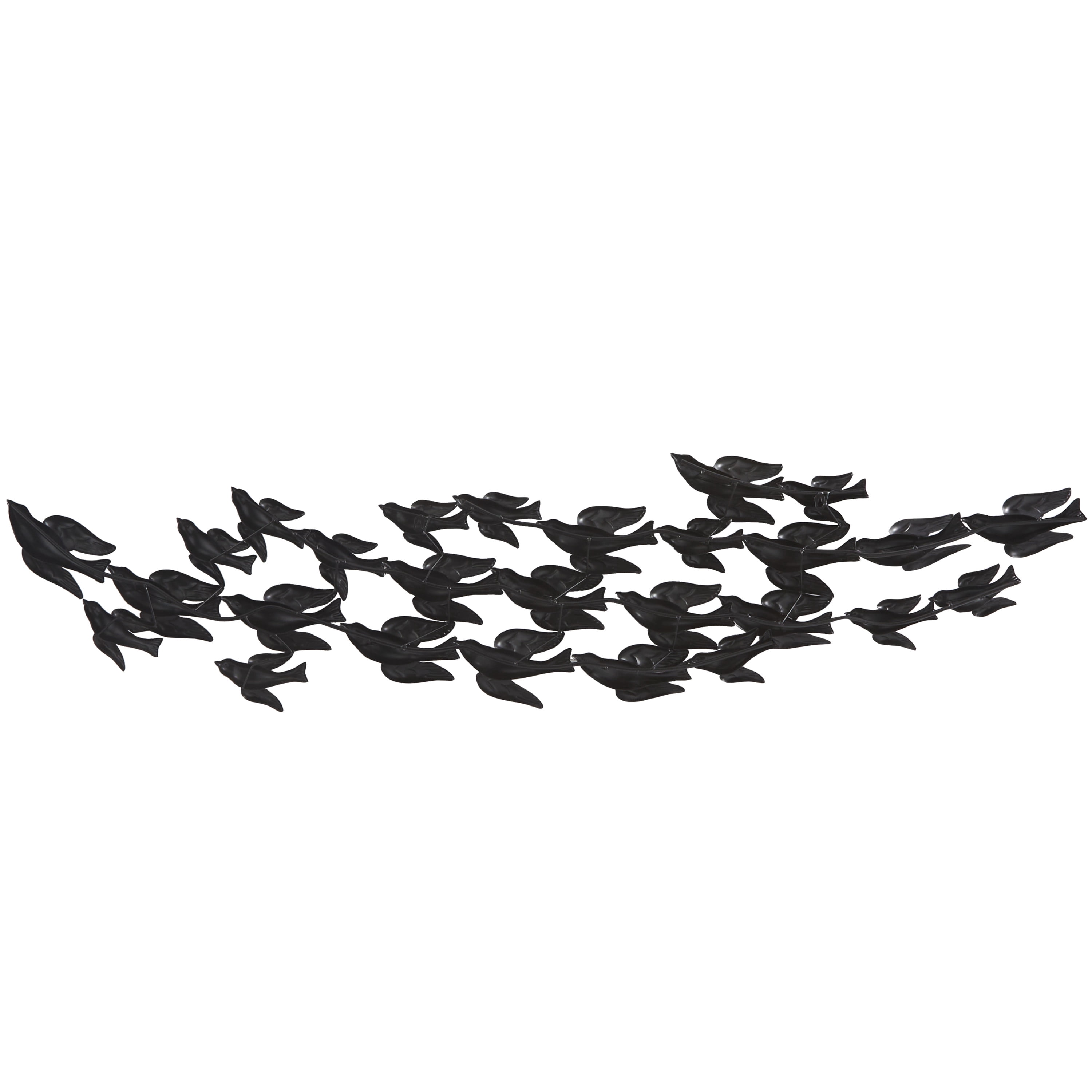 DecMode Black Metal Flying Flock Of Bird Wall Decor