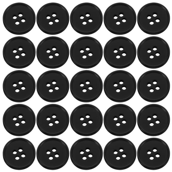 Clispeed Buttons Round Classic Resin Black 100 Pcs