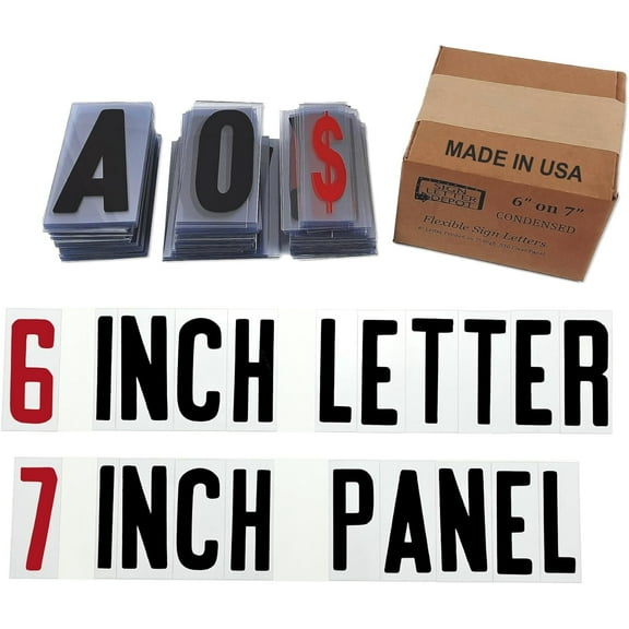Sign Letters for Portable Road Signs 6" Letter on 7" Flexible Panel, Made in USA