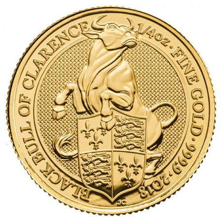 Royal Mint Gold Coins - 2018 Queen's Beast Bull 1/4 oz Gold Coin - Royal Mint