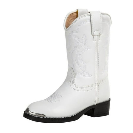 Durango Western Boots Girls Chrome Metal Toe Cowboy Heel White BT851 ...