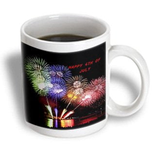 

3dRose Happy 4th Of July Ceramic Mug 15-ounce
