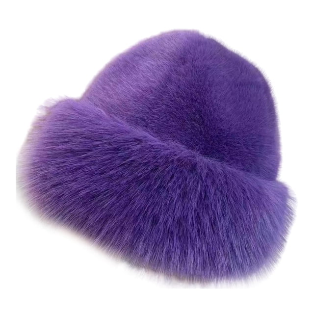 Sombrero de piel sintética de invierno, sombrero cosaco ruso para ciclismo al aire libre y motocicleta. Púrpura