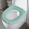 thumbnail image 3 of Cojín de asiento de inodoro engrosado Funda de asiento de inodoro universal Funda de asiento de inodoro Limpieza Cojín de asiento de inodoro de color nórdico en forma de O Almohadilla de cubierta, 3 of 8