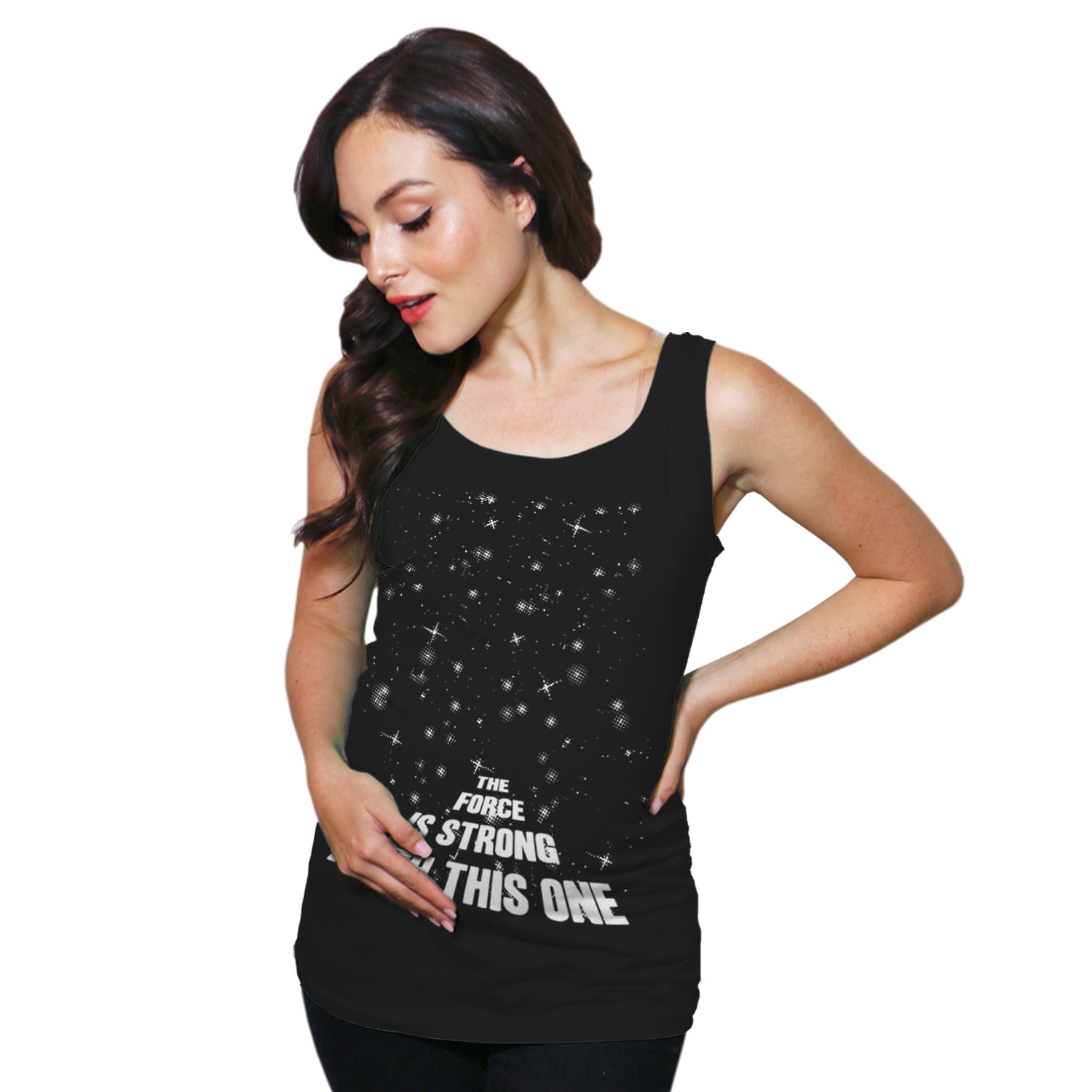 Maternity Tank Top The Force is Strong with This One Funny SciFi Pregnancy Tank 