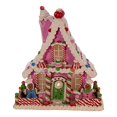 thumbnail image 2 of Kurt S. Adler GBJ0003 10 in. Pink Battery-Operated Candy LED Gingerbread House Table, 2 of 5
