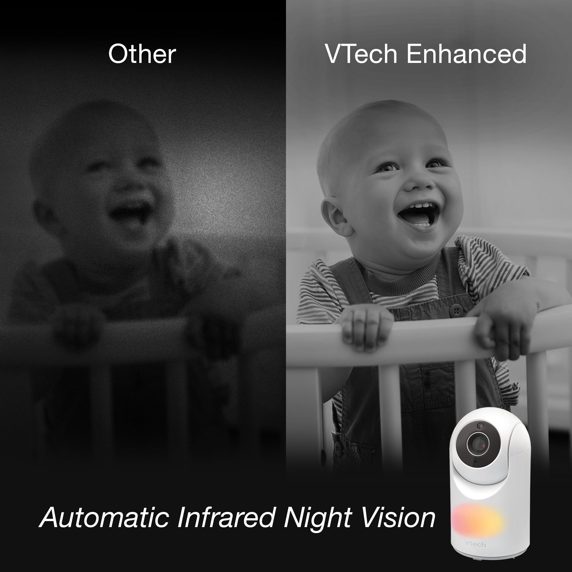 VTech 5 inch Digital Video Baby Monitor with Pan and Tilt and Night Light, VM5267 (White)