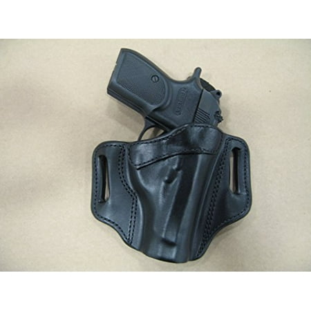 Bersa Concealed Carry.380 OWB Leather 2 Slot Molded Pancake Belt Holster CCW BLACK