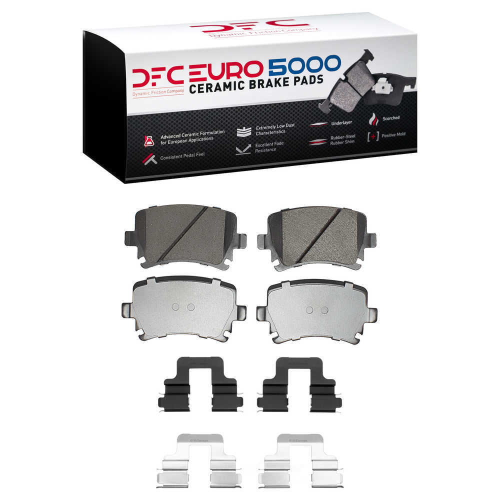 Dynamic Friction Company 1600-1108-01 DFC EURO 5000 Ceramic Brake Pads and Hardware Kit
