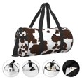 thumbnail image 3 of Fotbe Brown Cow Bolsa Deportiva de Lona Plegable con Estampado, Bolsa de Gimnasio con Bolsillo Seco/Húmedo, Bolsa de Viaje Ultraligera de Gran Capacidad, 3 of 6