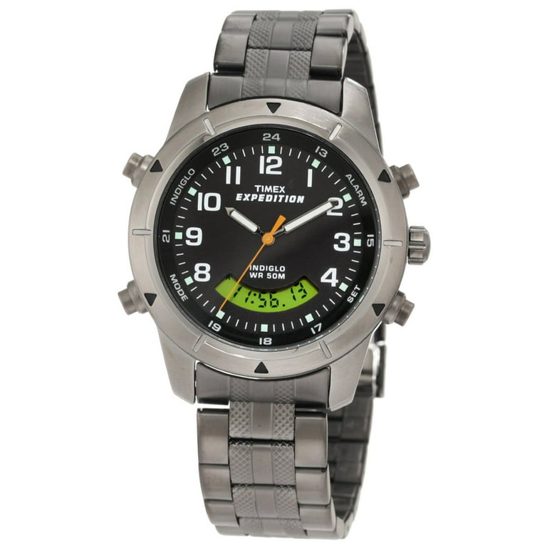 T49826 Men s Expedition Metal Ana Digi Combo Gunmetal Plated Steel Chronograph Alarm Watch