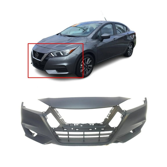 DCP Front Bumper Cover For 2020-2022 Nissan Versa Primed 620225EE0J NI1000333