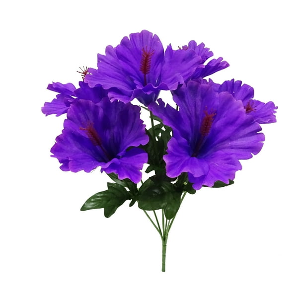Artificial Purple Hibiscus Flower Pick Décor - Walmart.com ...
